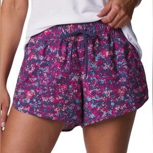 Columbia Women's Bogota Bay Stretch Printed Shorts Wild Fuchsia Size XL